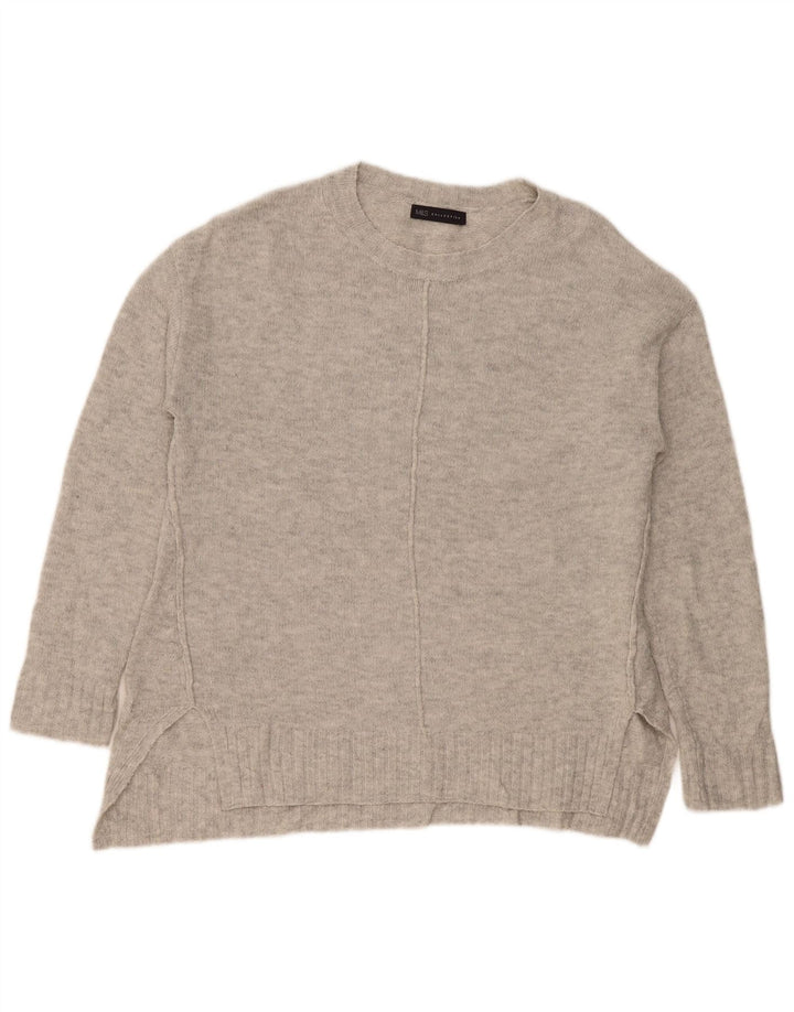Marks & Spencer Pull col bateau pour femme UK 14 Gris moyen moucheté