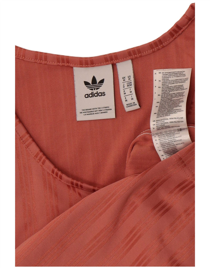 Adidas Débardeur Homme Rayé Orange Moyen Polyester