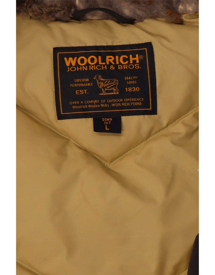 Woolrich Veste matelassée à capuche pour femme UK 16 Large Marron