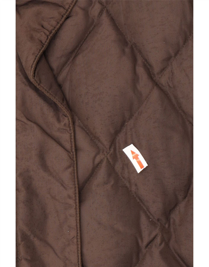 Armani Jeans Veste matelassée rembourrée pour femme UK 14 Large Marron Polyamide