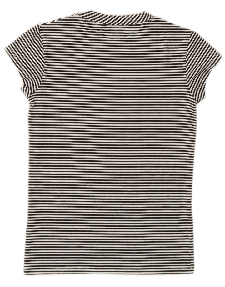 Patrizia Pepe T-Shirt Femme Top UK 8 Petit Noir Rayé