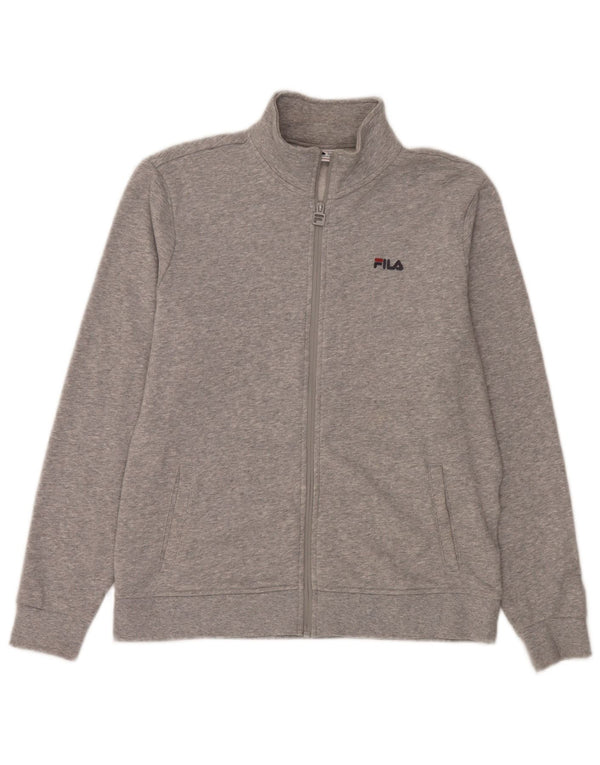 Fila Womens Tracksuit Top Jacket UK 14 Medium Grey Cotton