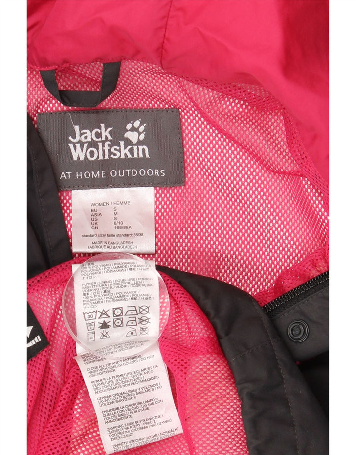 Jack Wolfskin Veste de pluie à capuche pour femme UK 8/10 Small Gris Polyamide