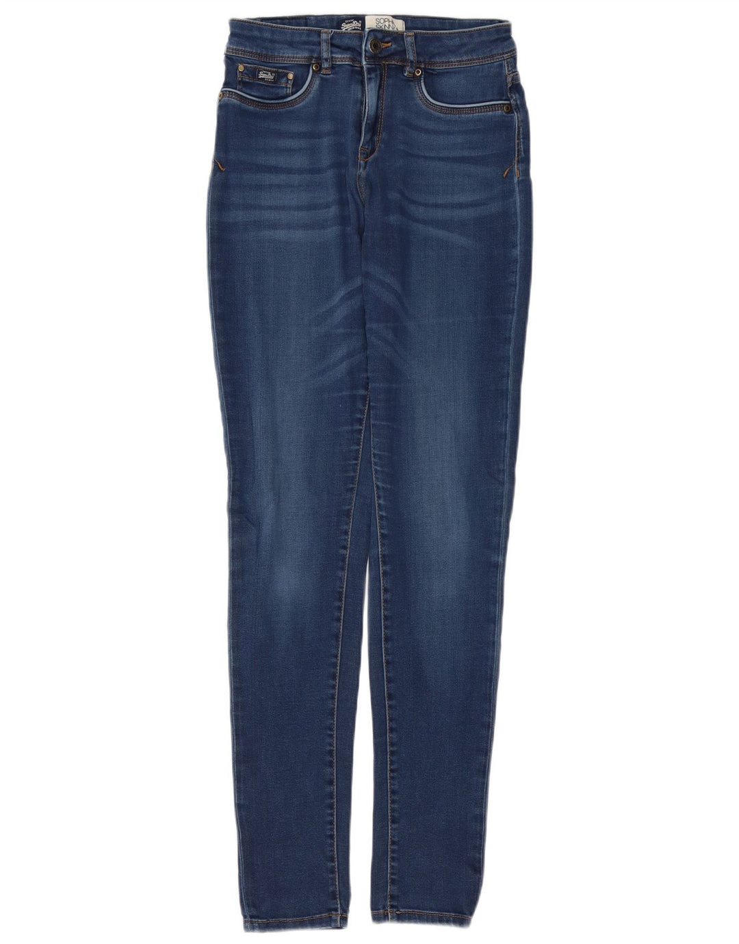SUPERDRY Jean Skinny Sophia Femme W26 L32 Bleu Coton