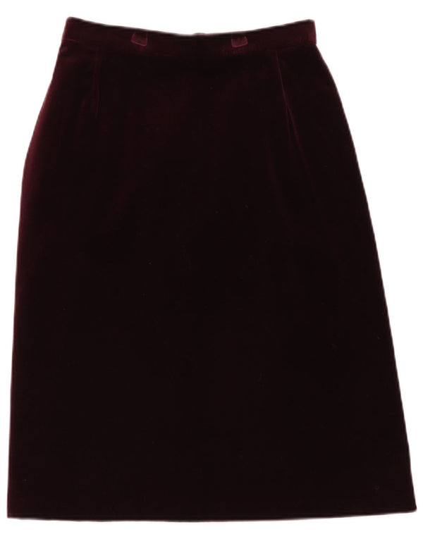St Michael Jupe trapèze en velours pour femme UK 14 Medium W28 Coton bordeaux