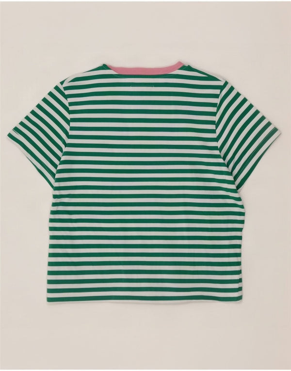 Jack Wills T-shirt pour femme en coton rayé vert moyen UK 42