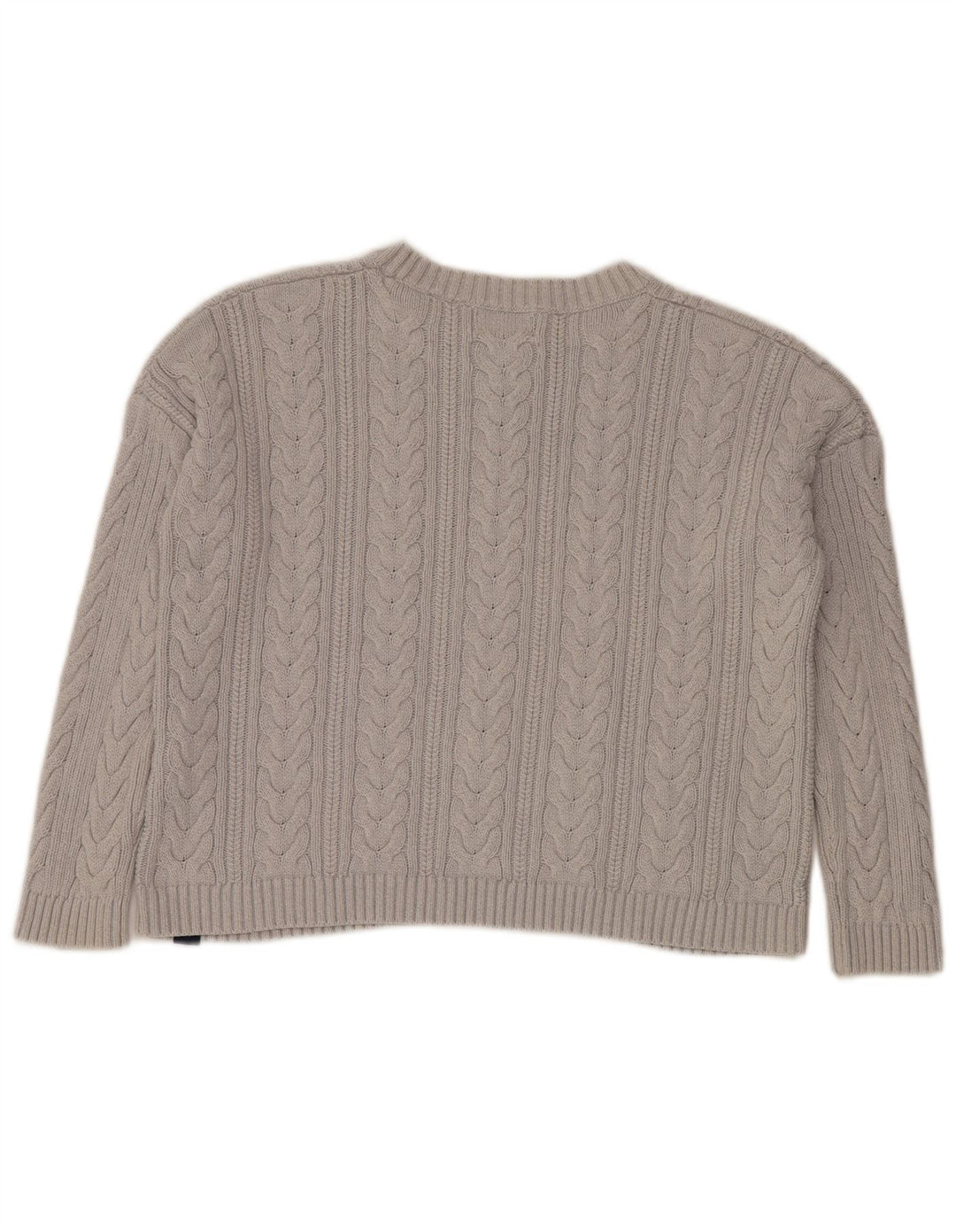 Superdry Pull court surdimensionné à col rond pour femme UK 10 Petit Gris