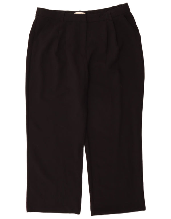 Abercrombie & Fitch Pantalon chino taille haute pour femme UK 18 XL W34 L30 Noir