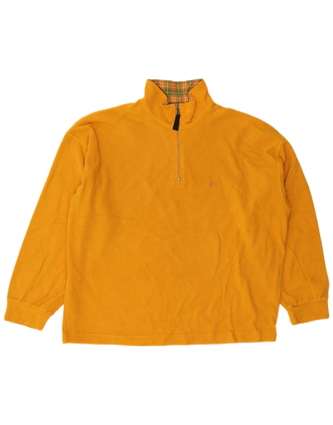 Think Pink Pull Polaire à Col Zippé Homme Large Jaune