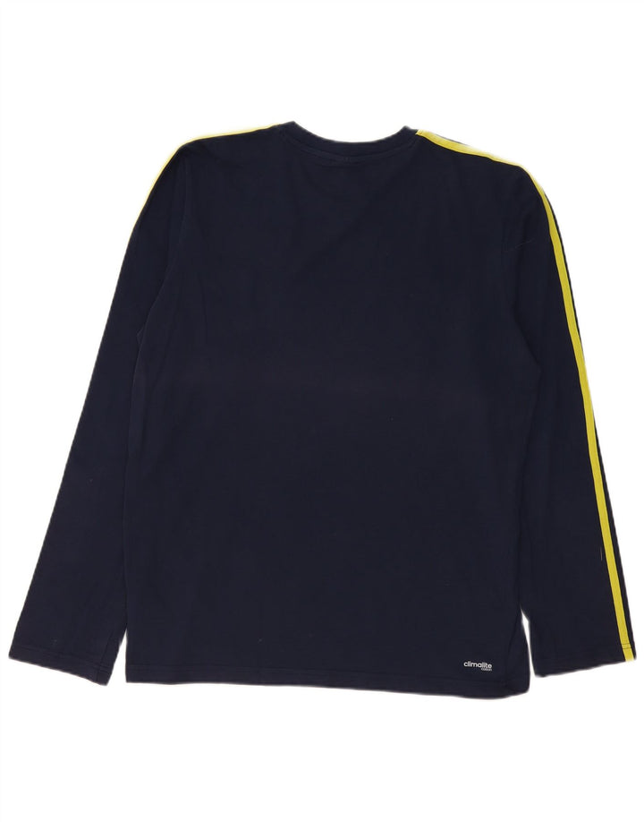 Adidas Climalite Graphic Top à manches longues en coton bleu marine moyen pour homme