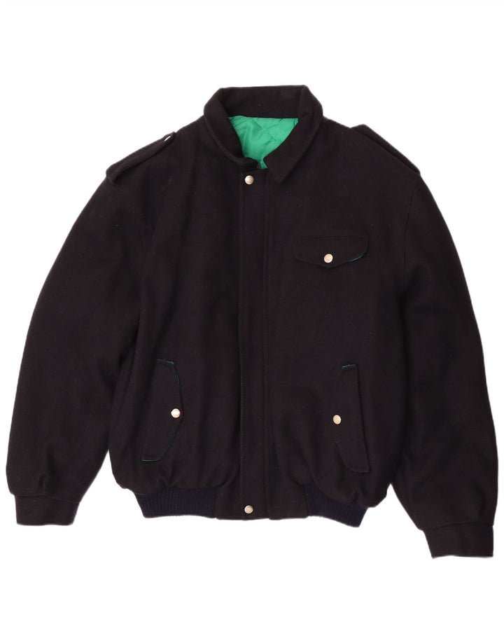 vintage Mens Military Bomber Jacket UK 40 Grand Bleu Marine