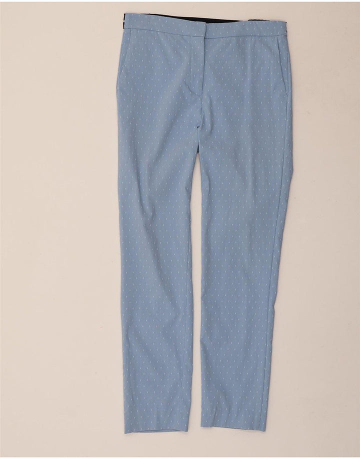 Pantalon Chino Slim Femme Zara Large W32 L27 Bleu Géométrique