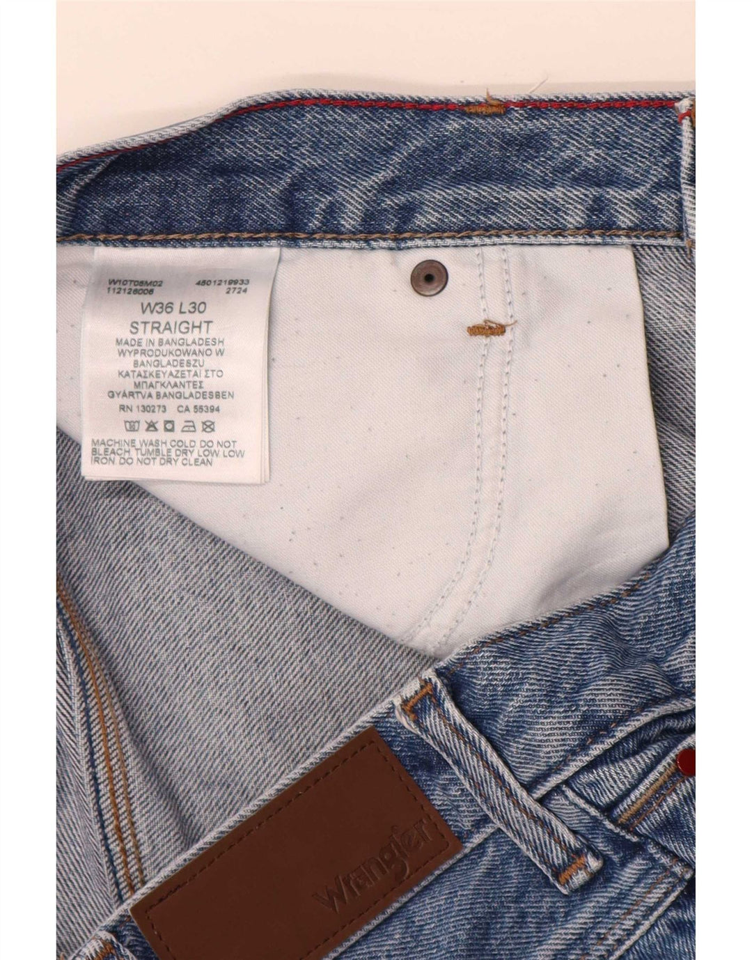 Wrangler Jean droit homme W36 L30 bleu coton