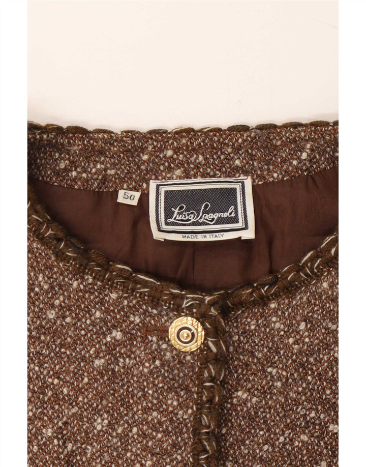 Luisa Spagnoli Veste Blazer 6 Boutons Femme IT 50 XL Marron Moucheté