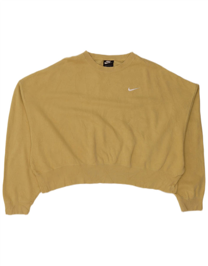 NIKE Sweat-shirt court surdimensionné pour femme UK 14 en coton kaki moyen