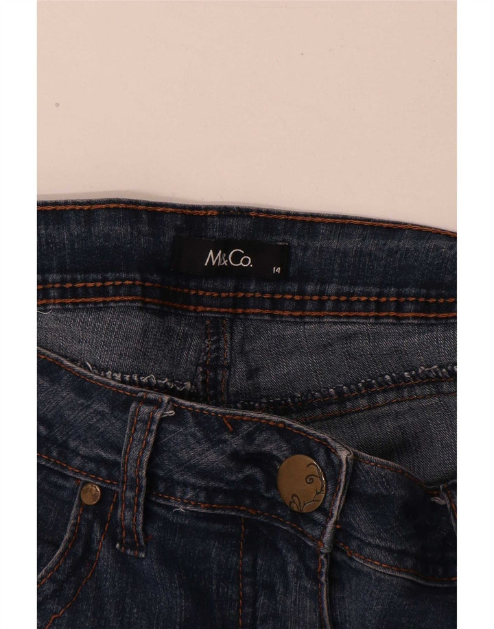 M&Co Jean Bootcut Femme UK 14 Large W32 L30 Bleu Coton