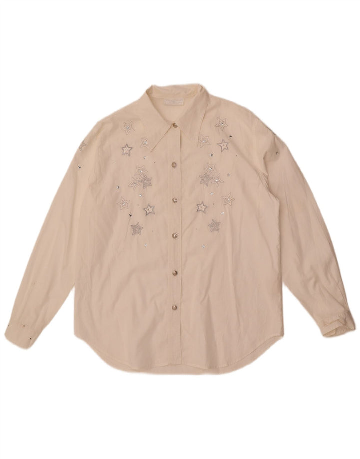 Roccobarocco Chemise Graphique Femme IT 44 Coton Géométrique Blanc Moyen