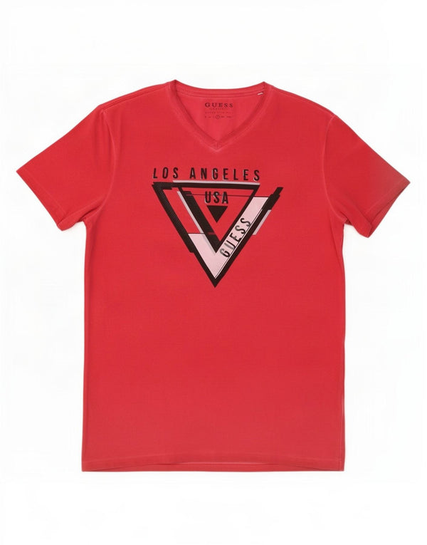 Guess T-shirt graphique coupe super slim pour homme XL Rouge