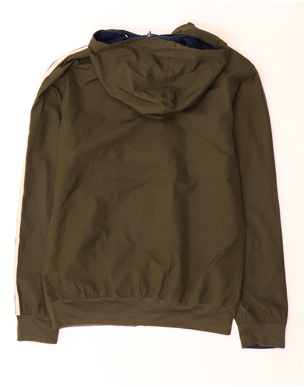 Adidas Veste de survêtement réversible à capuche pour homme XS Kaki Colourblock