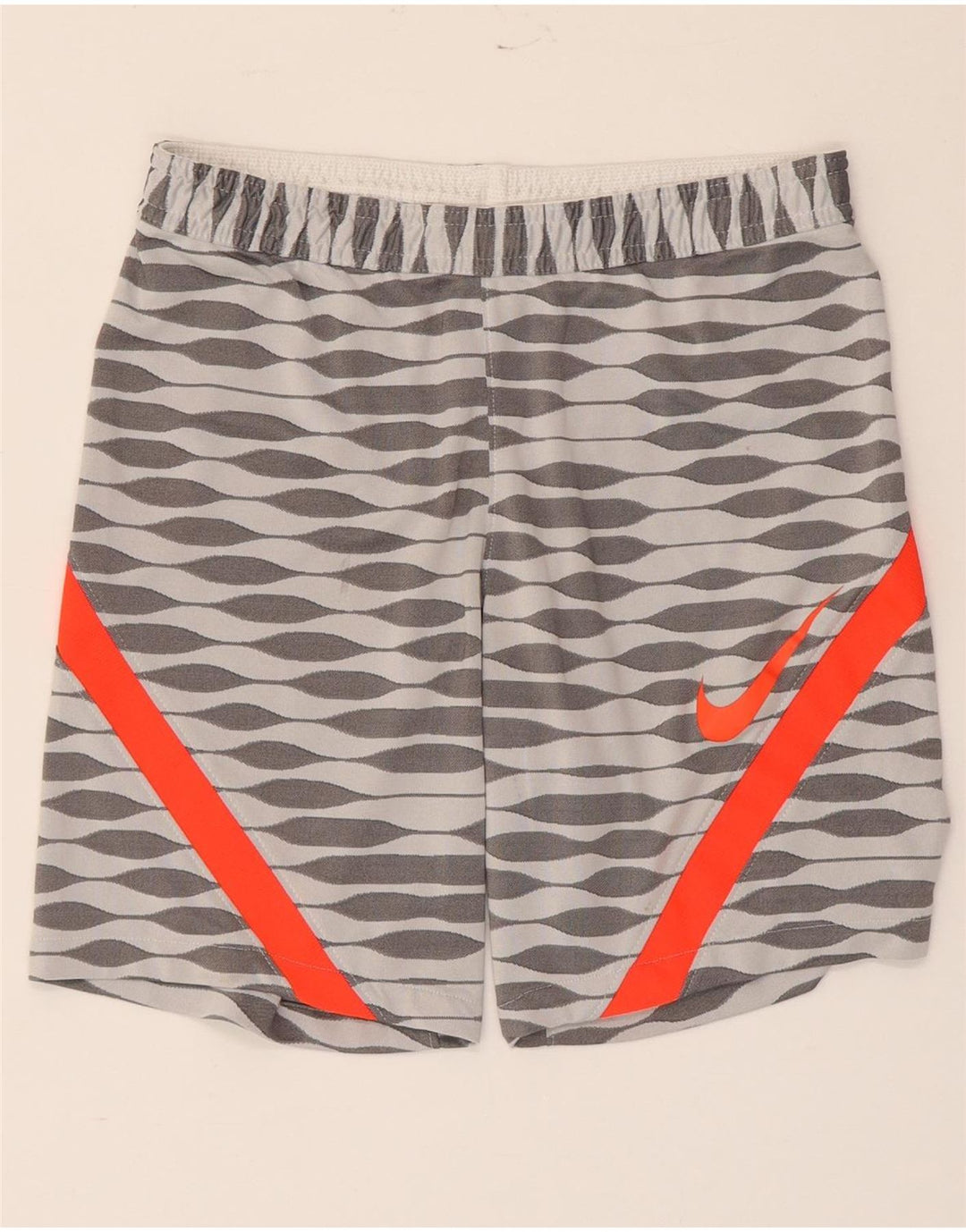 Nike Short de sport Dri Fit Slim Fit pour homme, petit, gris, géométrique, polyester