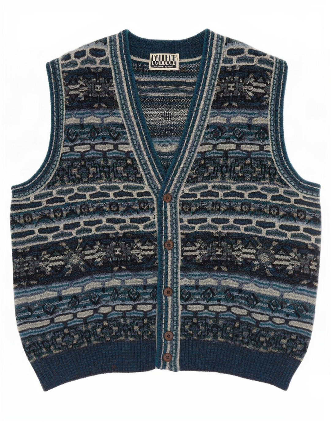 Marcazzani Cardigan Homme Pull IT 50 Medium Multicolore Fair Isle