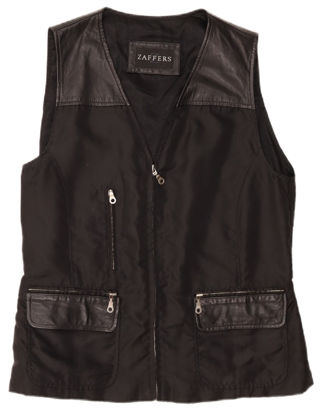 Gilet surdimensionné femme vintage IT 40 petit cuir noir
