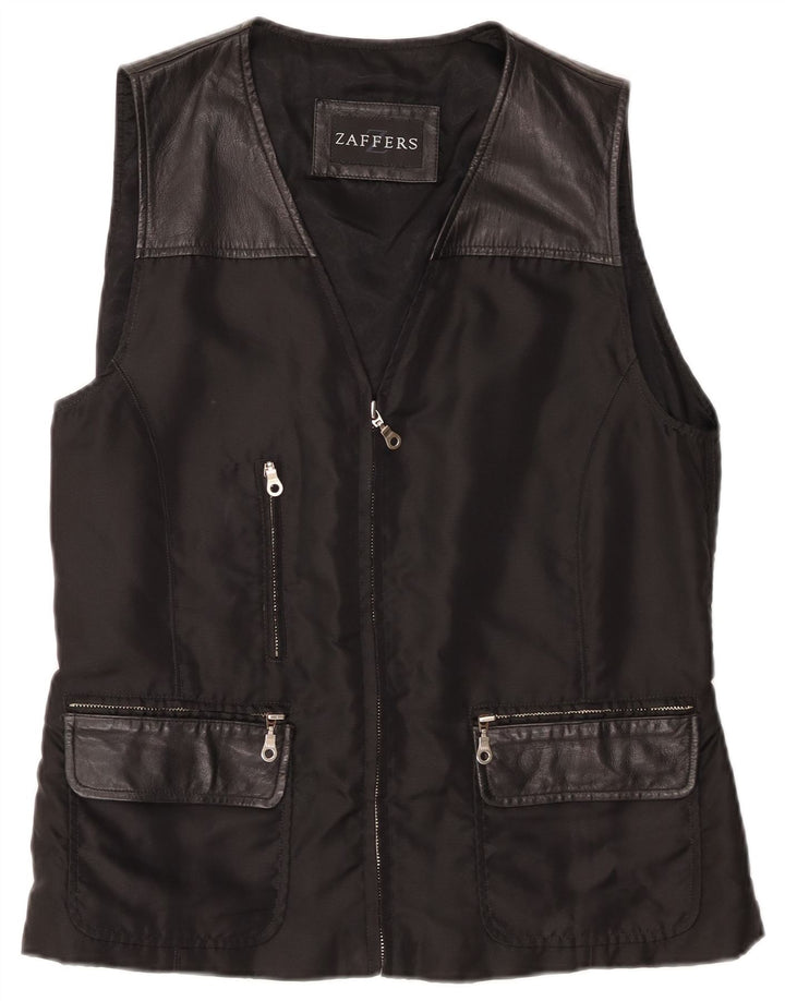 Gilet surdimensionné femme vintage IT 40 petit cuir noir
