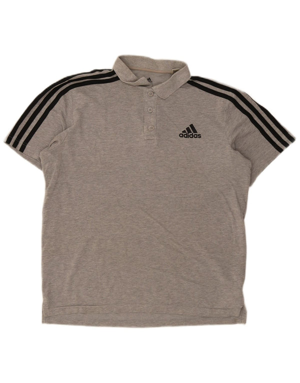 Adidas Polo Homme Petit Gris Moucheté Coton