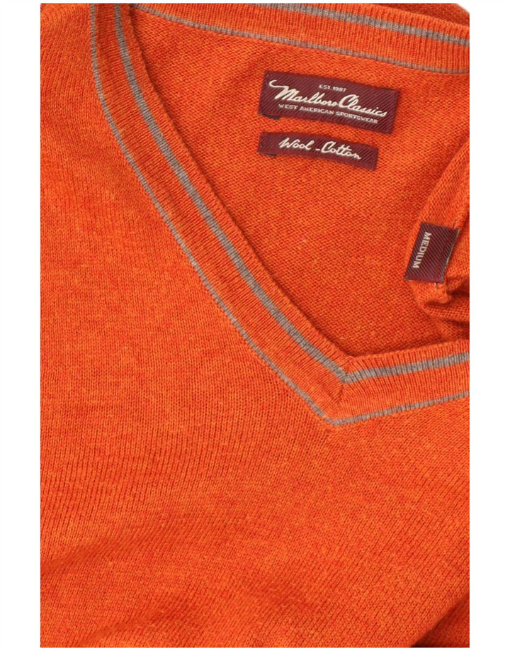 Marlboro Classics Pull col V Homme Laine Orange Moyen
