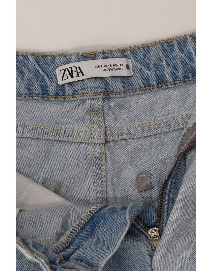 Zara Femme Short En Jean Petit W26 Bleu