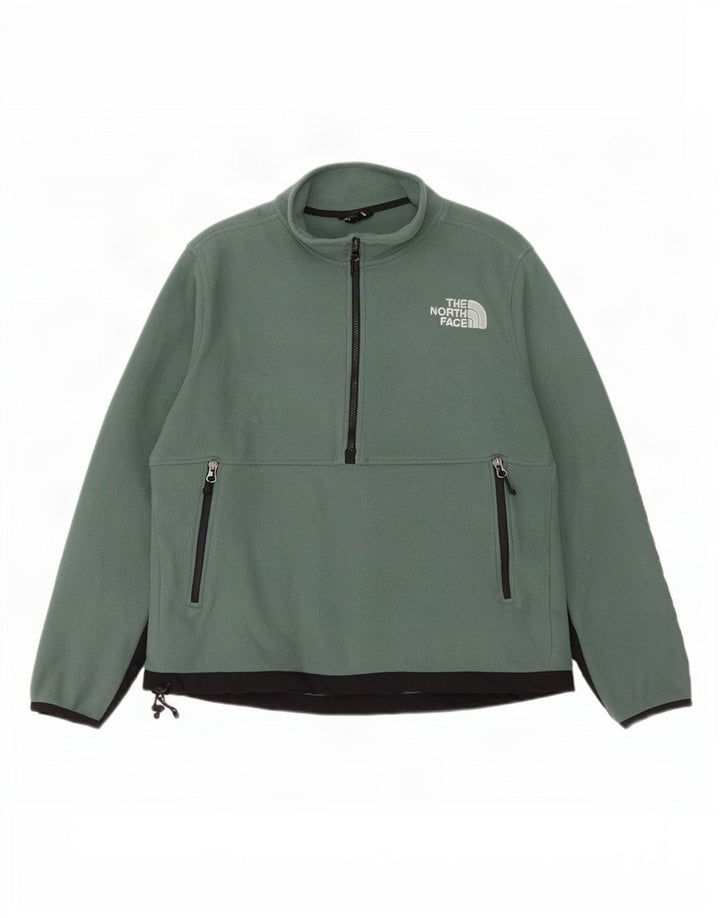 The North Face Pull polaire à col zippé pour homme Large Vert Polyester