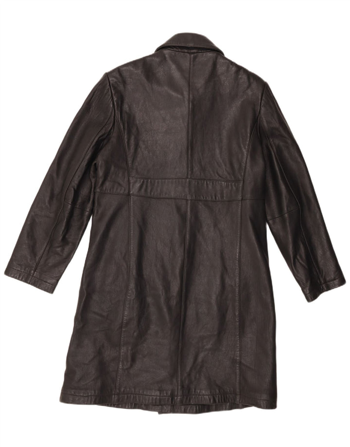 Liz Claiborne Manteau en cuir pour femme UK 16 Grand cuir noir