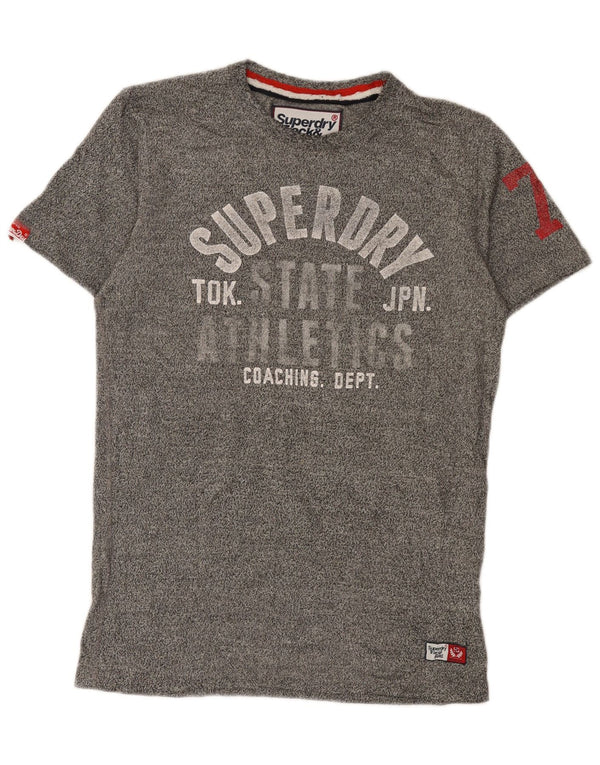 Superdry T-Shirt Graphique Homme Petit Gris Moucheté Coton Sports