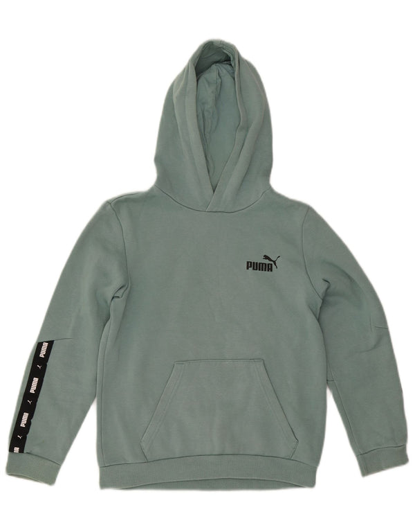 Puma Pull à capuche graphique pour fille 11-12 ans Bleu Colorblock Coton