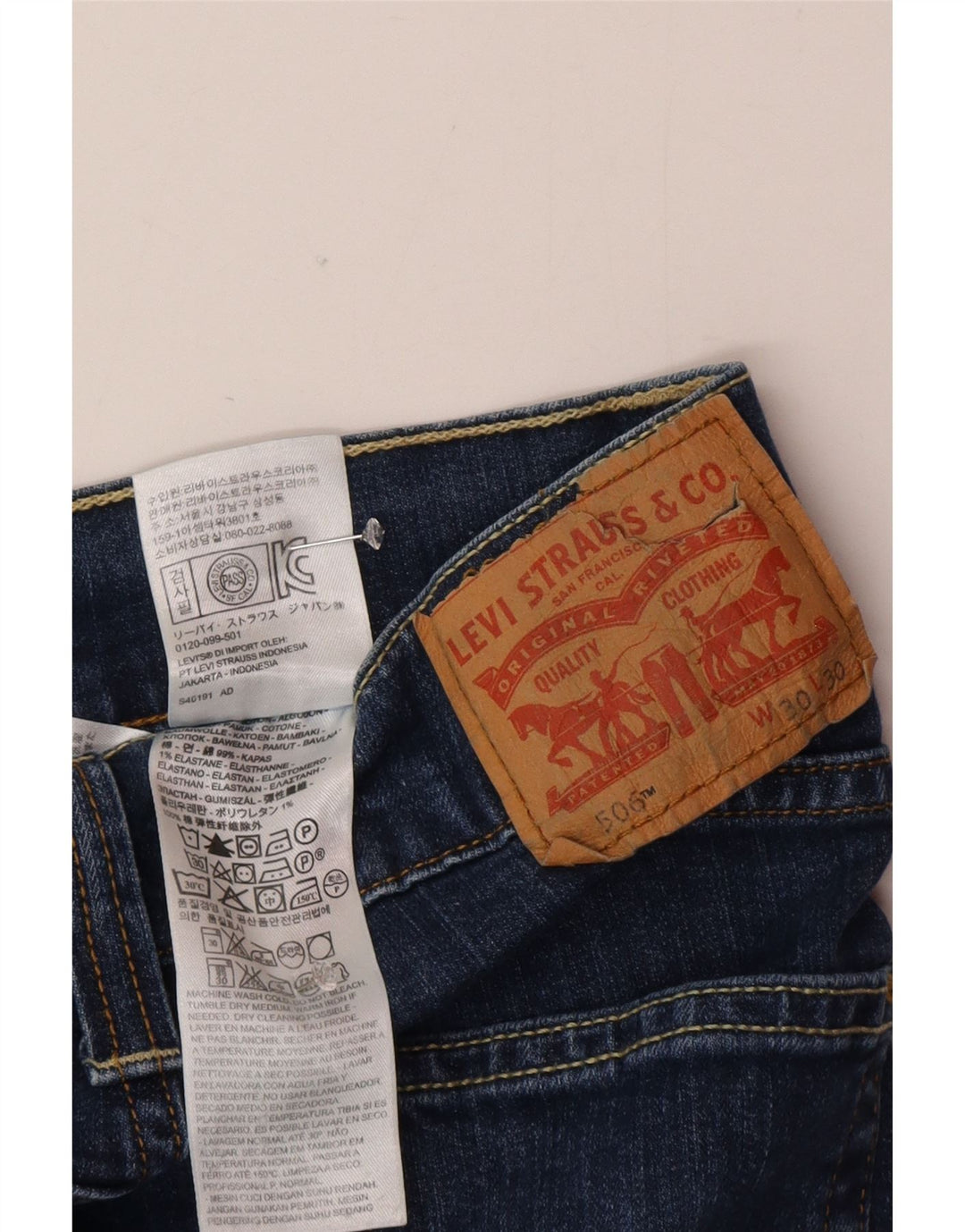 Levi's Jean Droit 506 Femme W30 L30 Bleu Coton