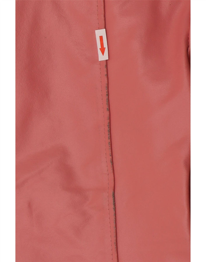 veste en cuir femme vintage UK 14 Grand Rose