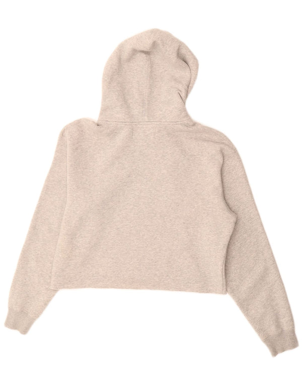 Calvin Klein Jeans Pull à capuche court pour femme UK 14 Gris moyen Coton