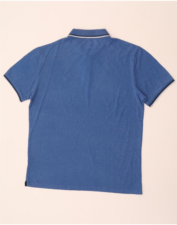 CHAMPION Polo pour Homme Taille Large Rayé Bleu