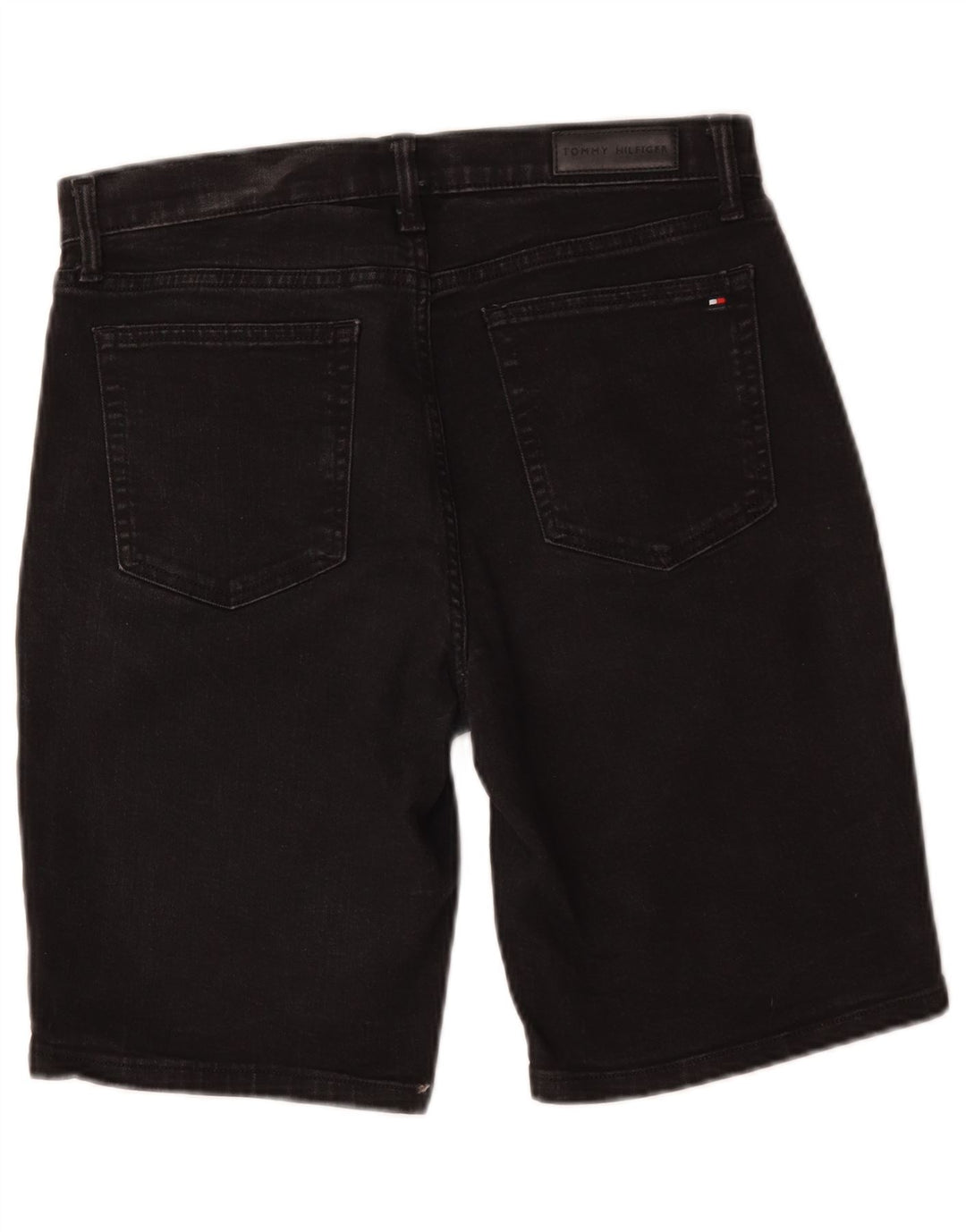Tommy Hilfiger Bermuda Slim Denim W29 Femme Noir Moyen Coton