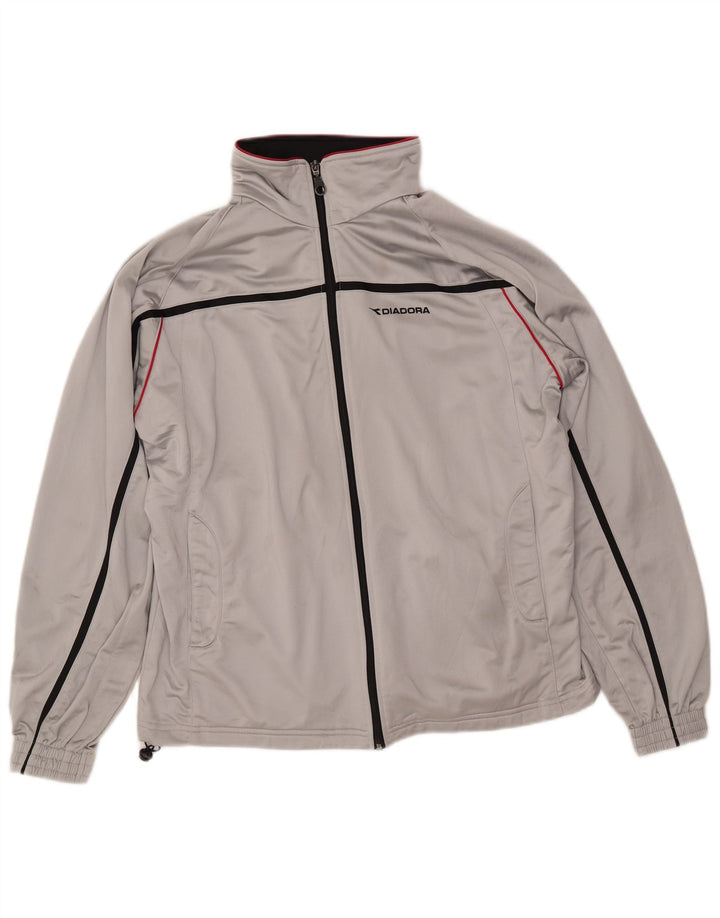 DIADORA Veste de Survêtement Homme UK 40 Gris Moyen Polyester