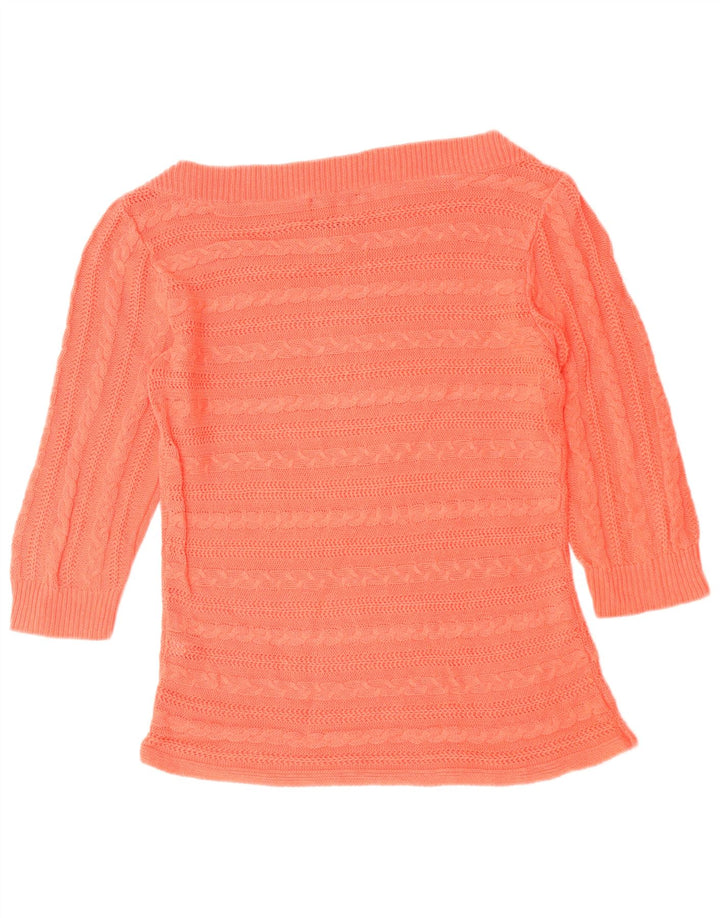 CHAPS Pull classique à col bateau pour femme - Orange moyen - UK 12