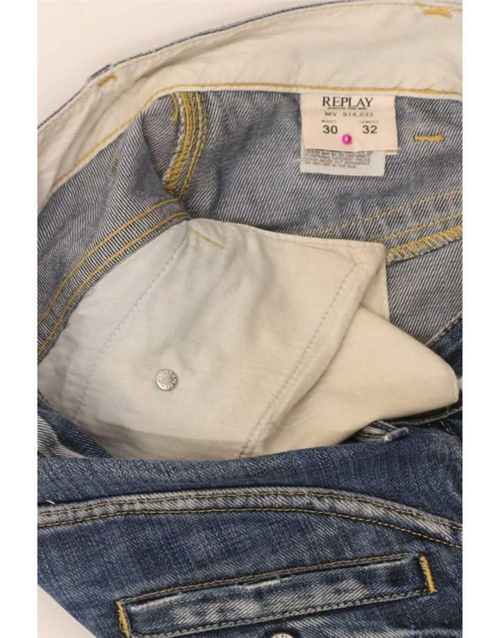 Replay Jean Cargo Bootcut Homme W30 L32 Bleu Coton