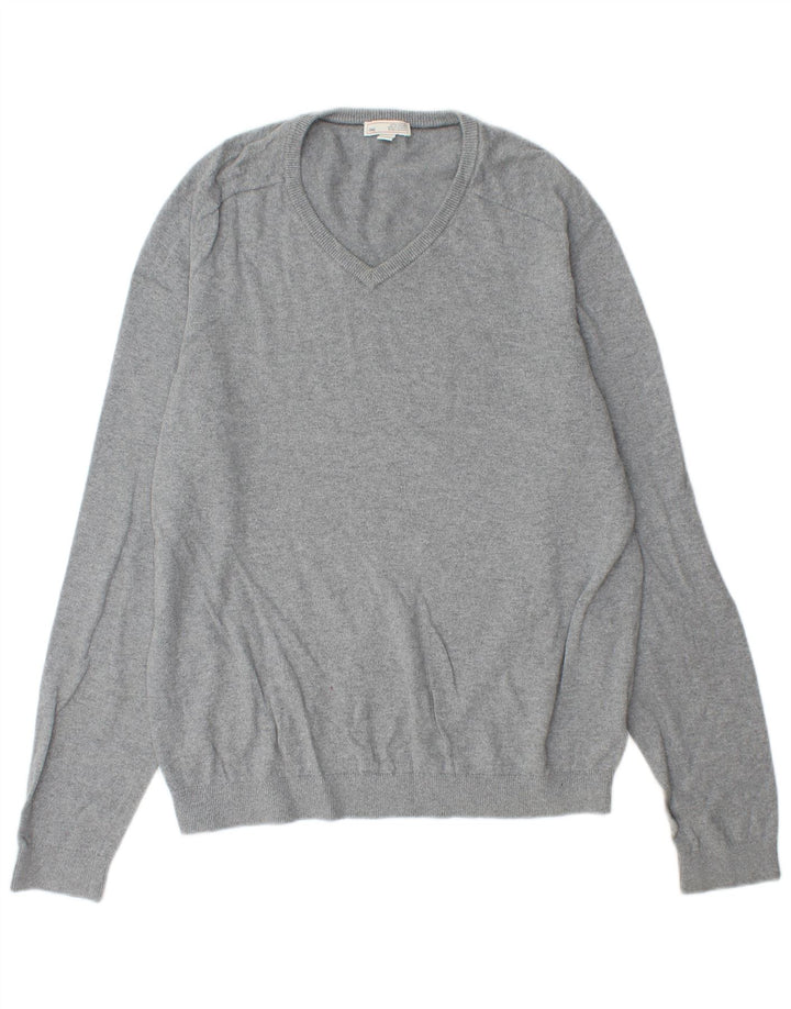 Gap Pull Col V Homme Grand Gris Coton