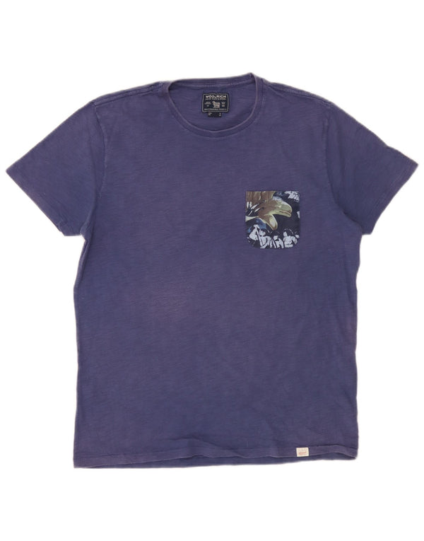 Woolrich T-Shirt Homme Bleu Moyen Coton