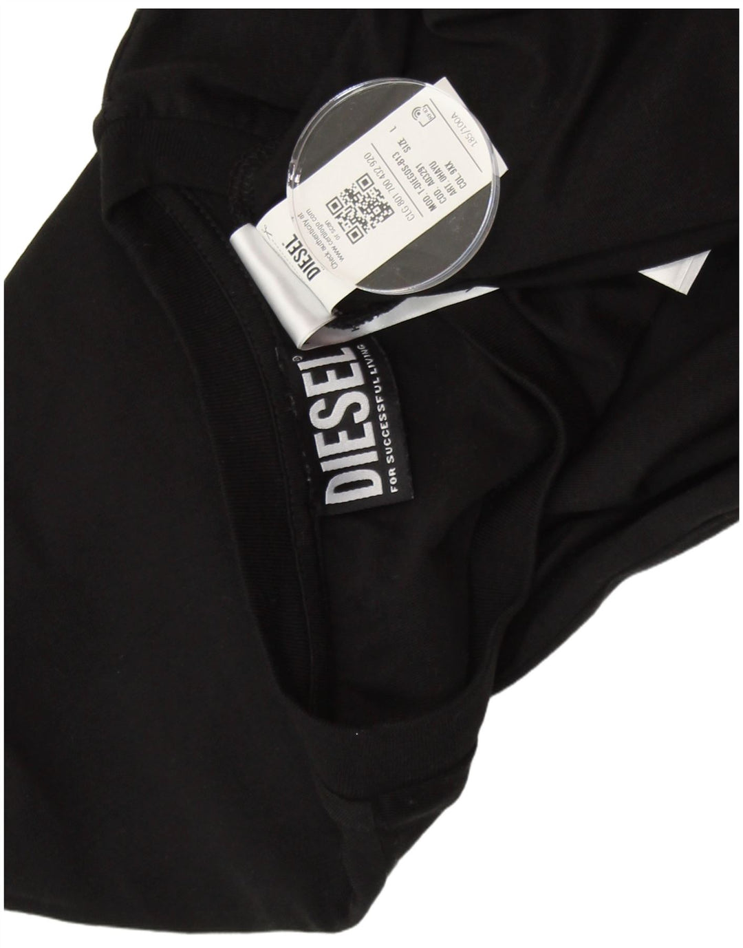 DIESEL T-Shirt Graphique Homme Grand Noir Coton