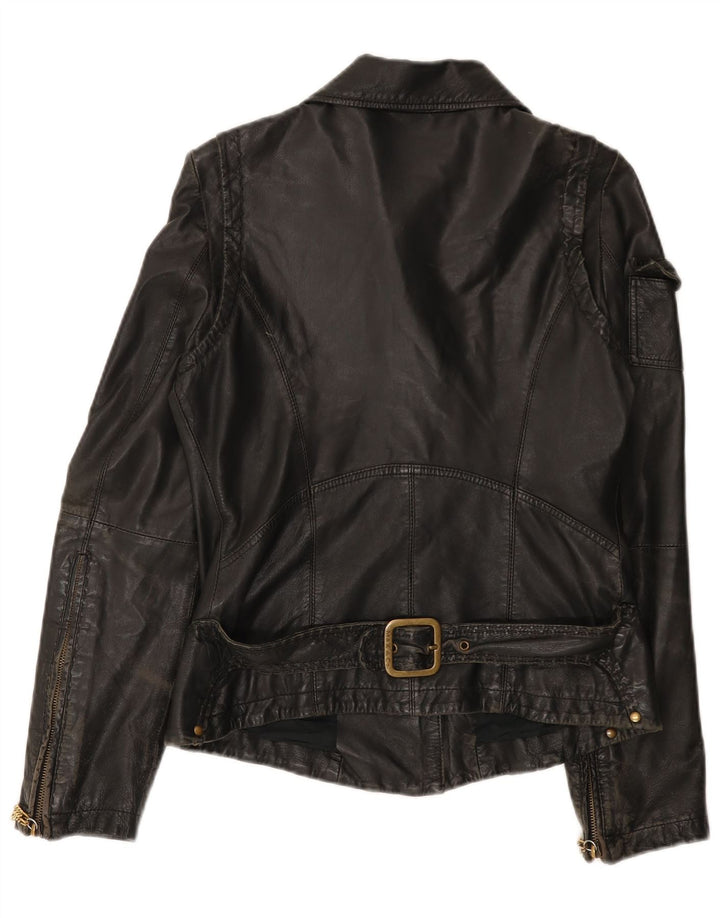Max & Co. Veste en cuir pour femme UK 12 Gris moyen