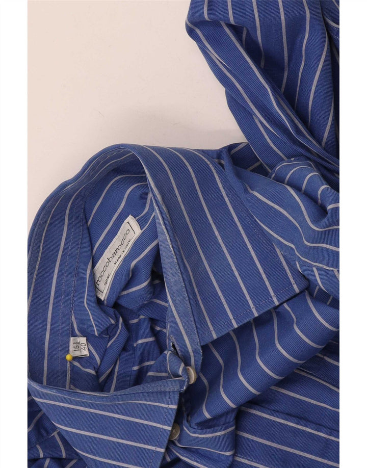 Roccobarocco Chemise Homme Taille 40 15 3/4 Rayure Bleu Moyen