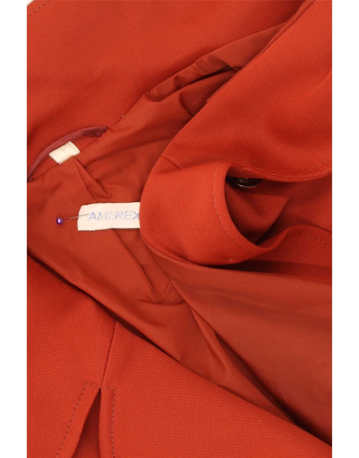vintage Femme Pardessus UK 12 Rouge Moyen