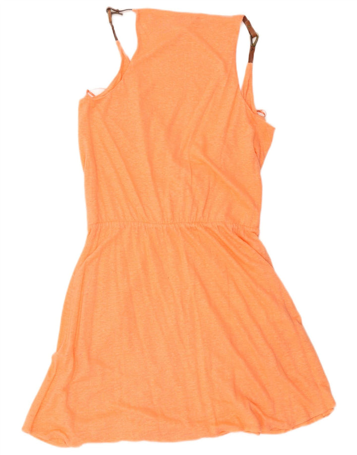 Massimo Dutti Robe fourreau pour femme UK 12 Lin moucheté orange moyen