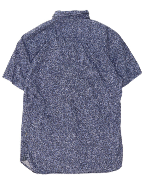 Hugo Boss Chemise Homme à Manches Courtes Grande Taille Bleue à Motif Floral en Cachemire